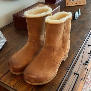 Dansko shearling clog boots